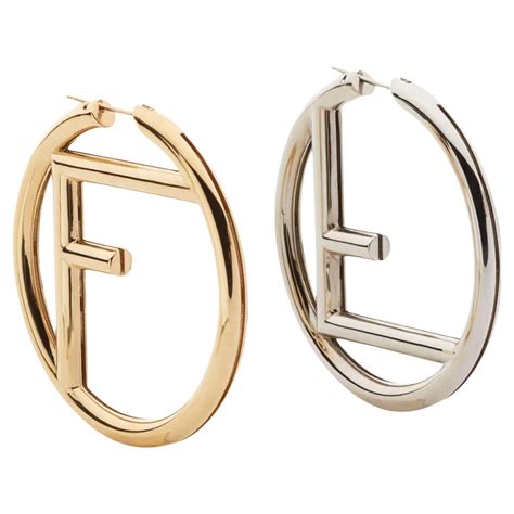 fendi hoops silver|vintage Fendi earrings.